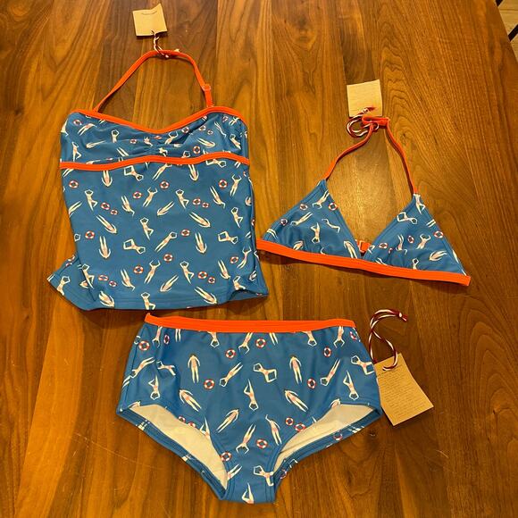 NWT Size 11-12 Johnnie B's Two Piece Swimsuit with 2 Tops